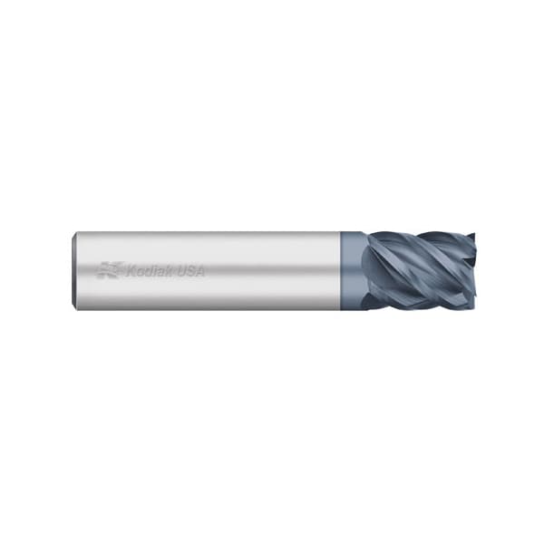 Kodiak Cutting Tools 1/8 5 Flute Carbide Endmill Stub Length 45 Deg. ALTIN Coated 5449092 - main